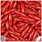 BeadTin Red Opaque 19mm Spaghetti Plastic Craft Beads (150pcs)